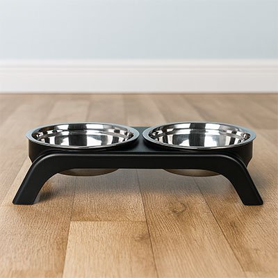 Gamelle chat surélevée double pour eau et croquettes