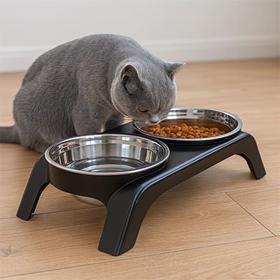 Gamelle chat surélevée hygiénique et simple à entretenir