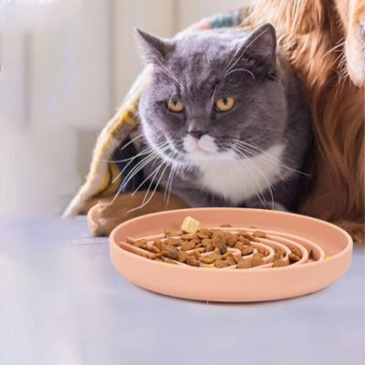 Gamelle anti glouton chat légère, compacte et facile à stocker
